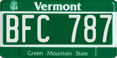 VT license plate BFC787