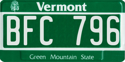 VT license plate BFC796