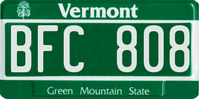 VT license plate BFC808