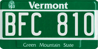 VT license plate BFC810