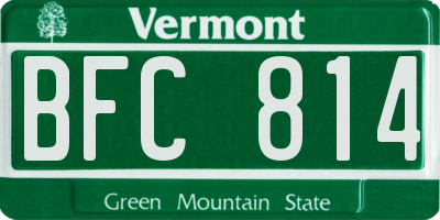 VT license plate BFC814
