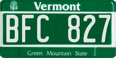 VT license plate BFC827