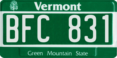 VT license plate BFC831
