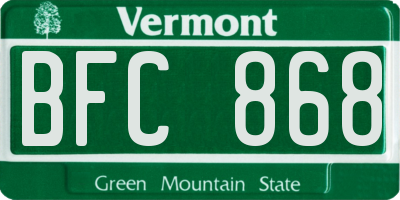 VT license plate BFC868