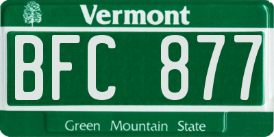 VT license plate BFC877