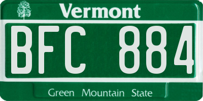 VT license plate BFC884
