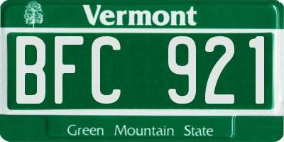 VT license plate BFC921