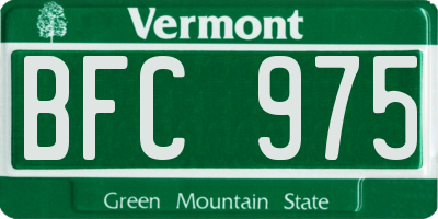 VT license plate BFC975
