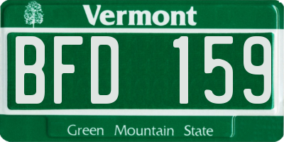 VT license plate BFD159