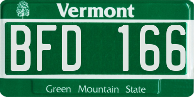 VT license plate BFD166