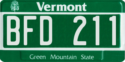 VT license plate BFD211