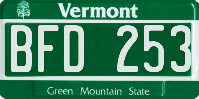 VT license plate BFD253