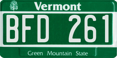 VT license plate BFD261