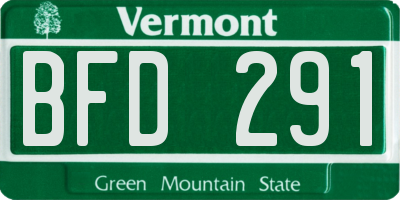 VT license plate BFD291
