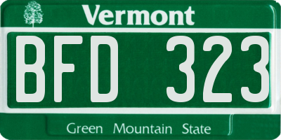 VT license plate BFD323