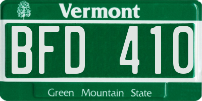 VT license plate BFD410