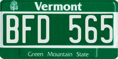VT license plate BFD565