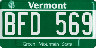 VT license plate BFD569