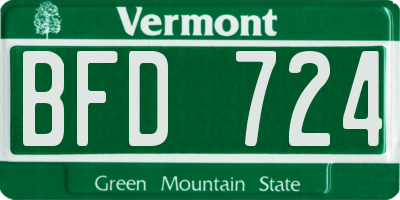 VT license plate BFD724