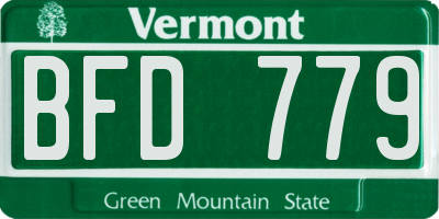 VT license plate BFD779