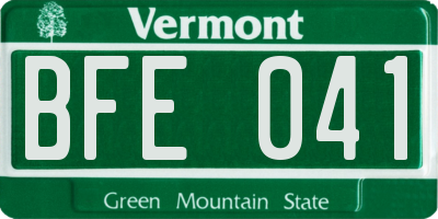 VT license plate BFE041