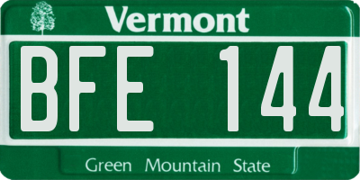 VT license plate BFE144