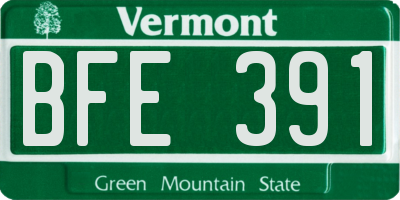 VT license plate BFE391