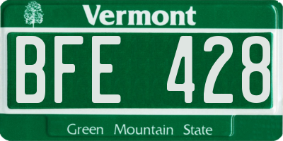 VT license plate BFE428
