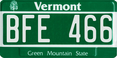 VT license plate BFE466
