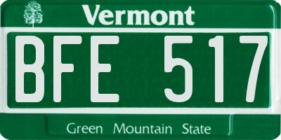 VT license plate BFE517