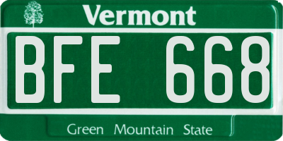 VT license plate BFE668