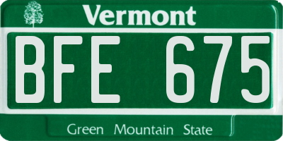 VT license plate BFE675