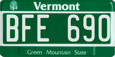 VT license plate BFE690