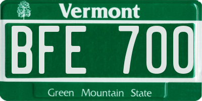 VT license plate BFE700
