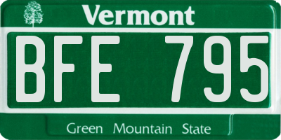 VT license plate BFE795