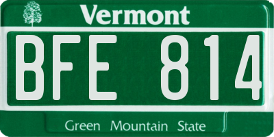 VT license plate BFE814