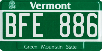 VT license plate BFE886
