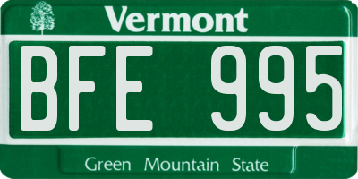 VT license plate BFE995