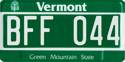 VT license plate BFF044