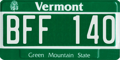 VT license plate BFF140