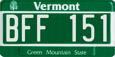 VT license plate BFF151