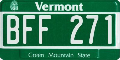 VT license plate BFF271