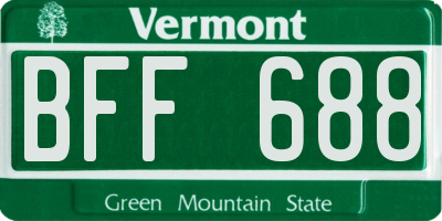 VT license plate BFF688
