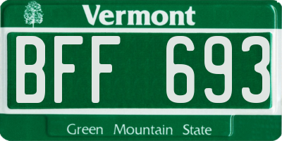 VT license plate BFF693