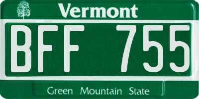 VT license plate BFF755