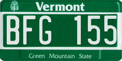 VT license plate BFG155
