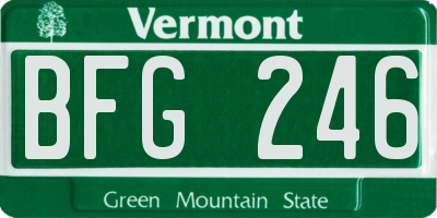 VT license plate BFG246