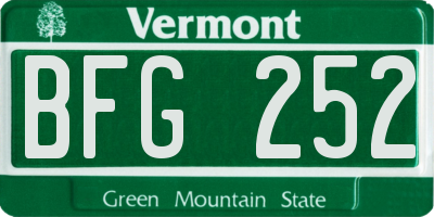 VT license plate BFG252