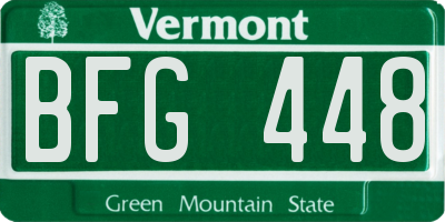 VT license plate BFG448