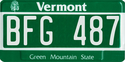 VT license plate BFG487